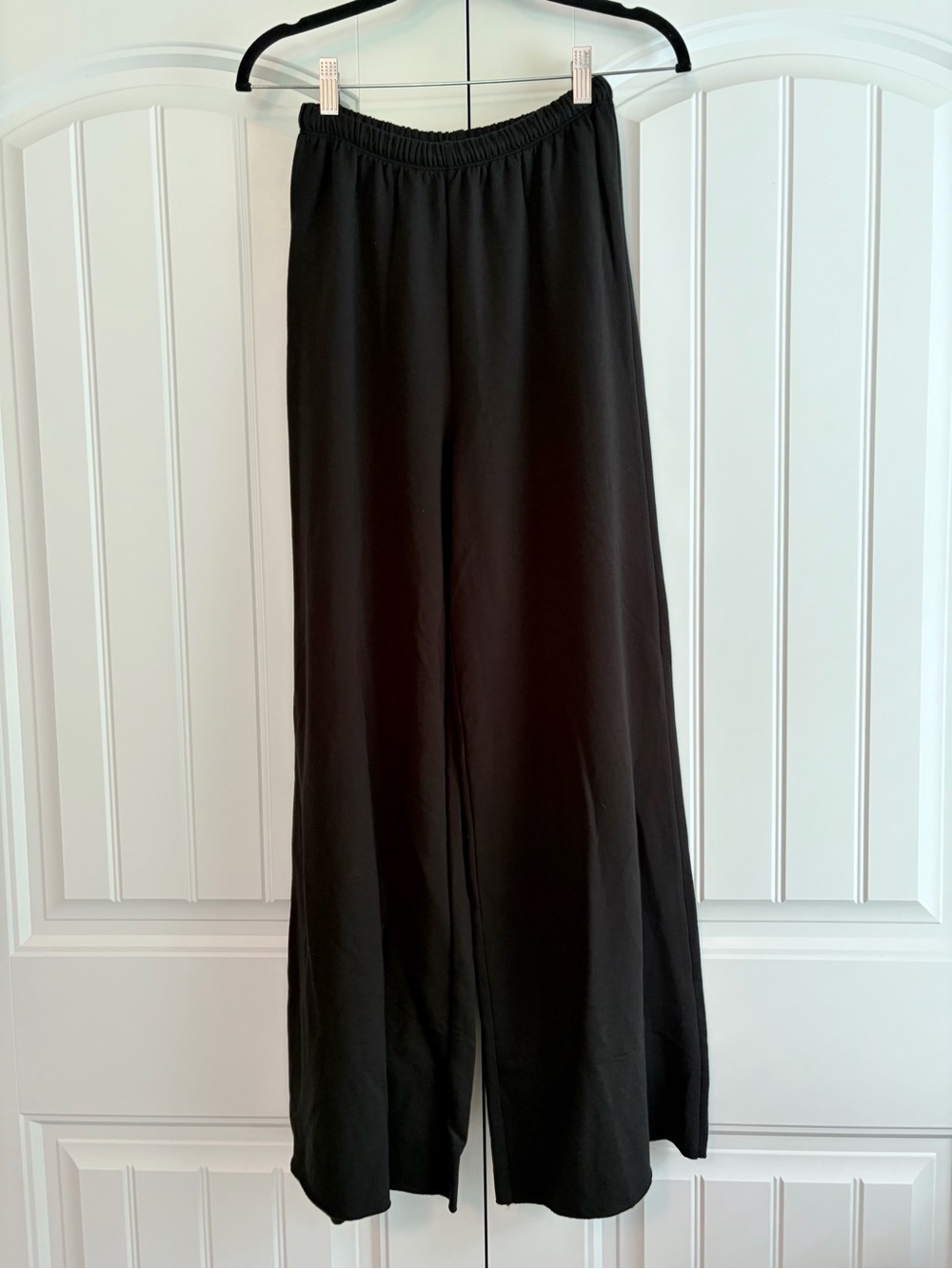 Offline By Aerie NWT OTT Fleece Super Wide Leg Black Pull On Pants Womens Sz XS - Picture 1 of 10